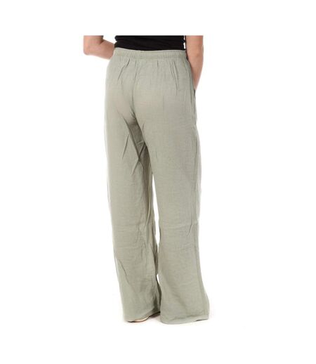 Pantalon Fluide Vert Femme Teddy Smith Tyna - L