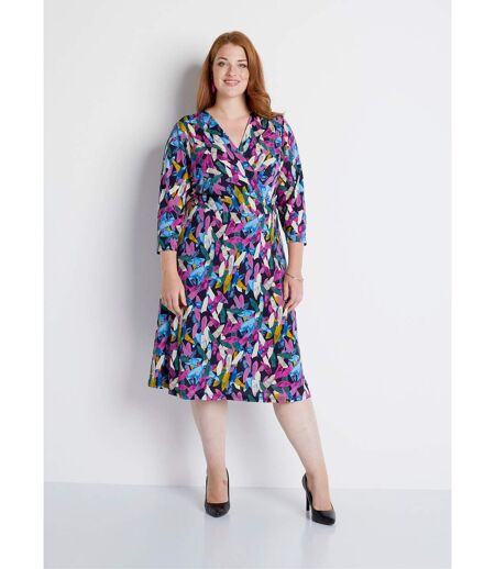 Robe courte cache-coeur imprimée