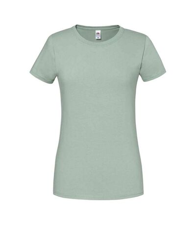 Womens/ladies iconic ringspun cotton t-shirt sage Fruit of the Loom