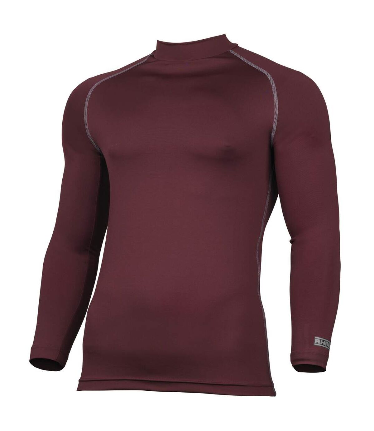 Rhino Mens Thermal Underwear Long Sleeve Base Layer Vest Top (Maroon)