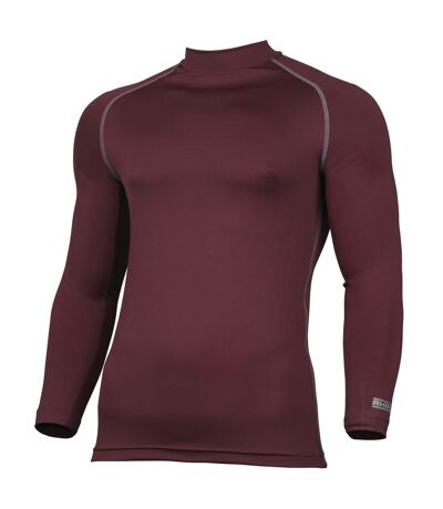 Rhino Mens Thermal Underwear Long Sleeve Base Layer Vest Top (Maroon) - UTRW1276