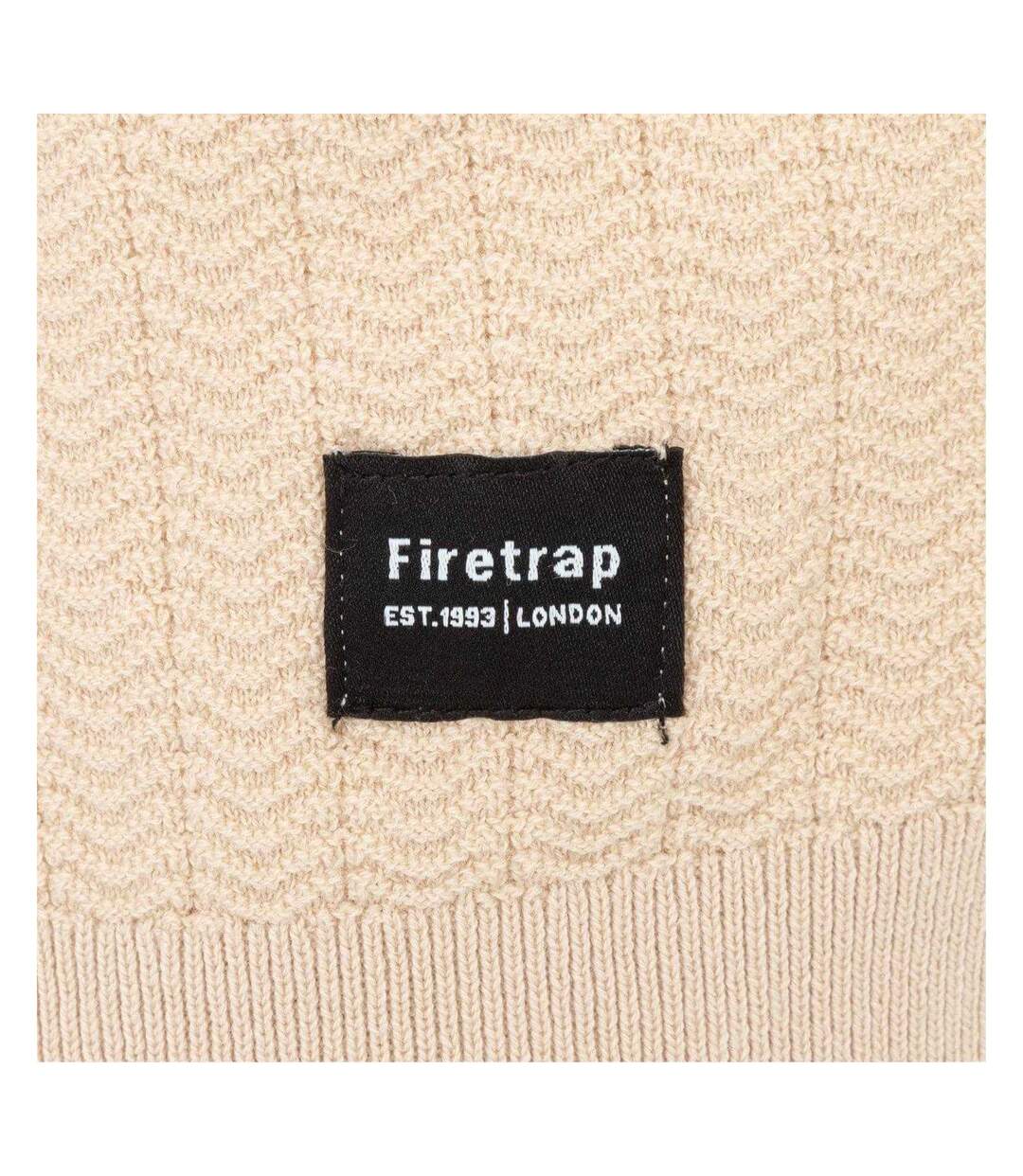 Polo Manches Courtes Motif/style Tricoté Homme Beige Firetrap-4