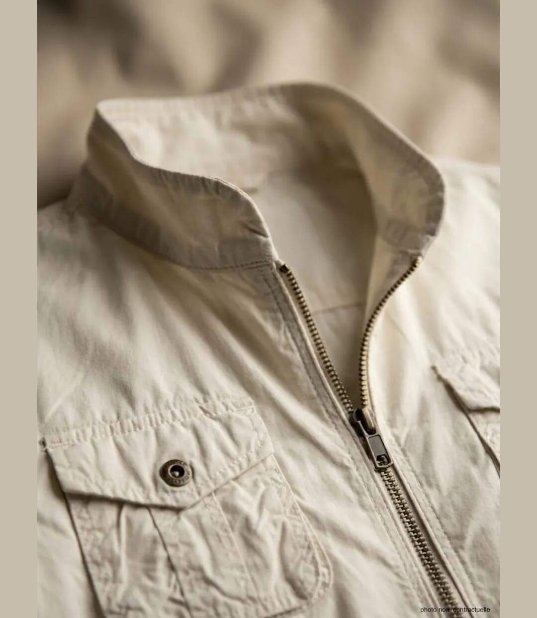 Veste Saharienne Zippée Femme Sable (Réf. AE1165SA)-3