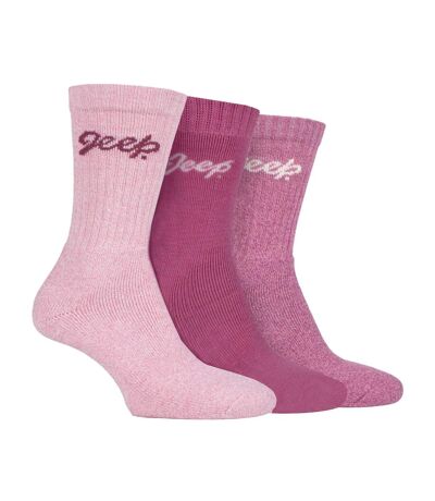 Ladies Ribbed Outdoor Boot Socks - 3 Pack, Reinforced Heel and Toe Hiking Socks