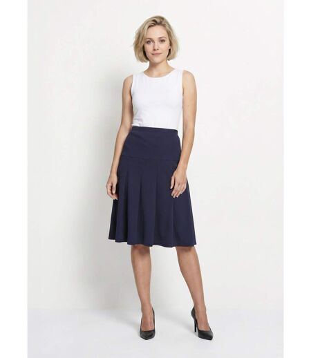Jupe évasée mi longue unie taille élastiquée