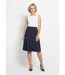 Jupe évasée mi longue unie taille élastiquée-3