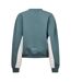 Womens/ladies Skyline Relaxed Fit Crop Sweatshirt Green Red Run-3