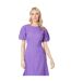 Womens/ladies linen blend puff sleeve midi dress purple Principles