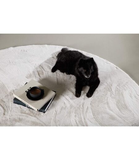 Tapis Rond Design Nina 200cm Blanc