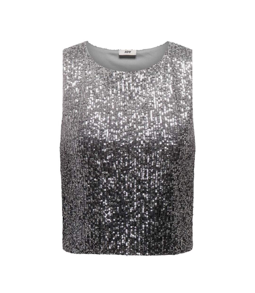 Top Sequins Gris Argent Femme JDY Milo - L