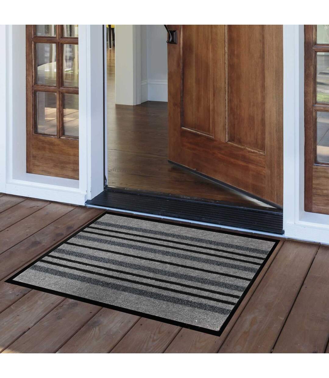 Tapis d'Entrée Anti-Poussière Piano 50x80cm Gris-4