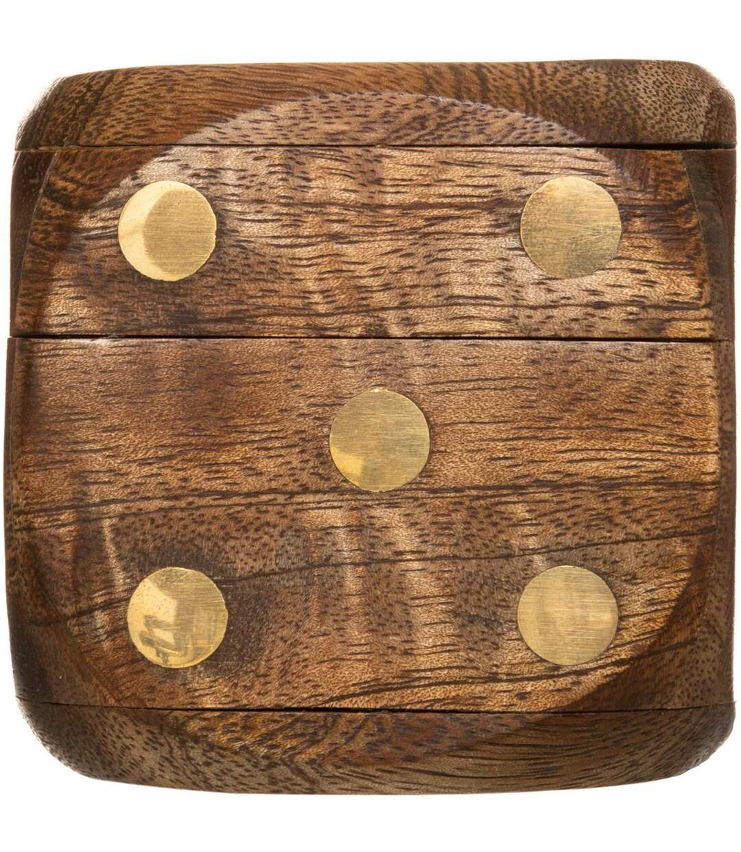 Jeu de Dés Déco Bois 6cm Marron-5