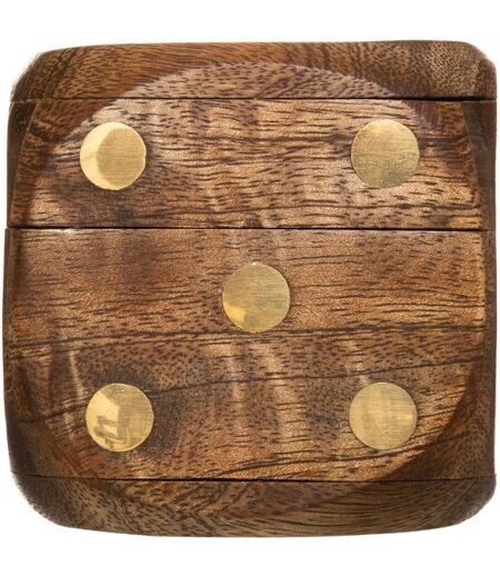 Jeu de Dés Déco Bois 6cm Marron