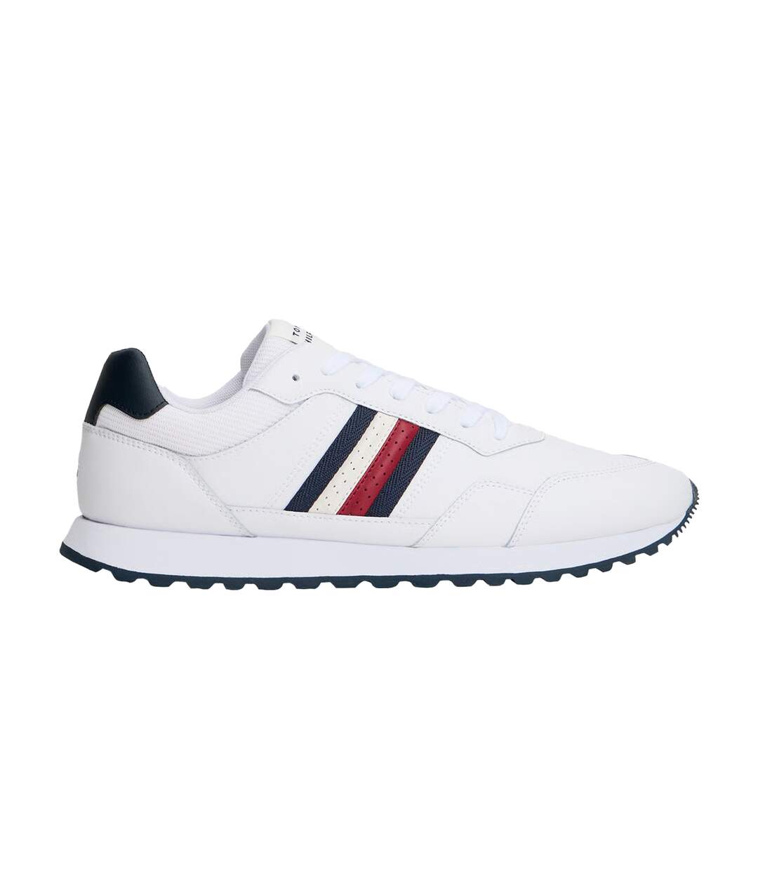 Mens Eva Stripe Leather Trainers White Tommy Hilfiger-4