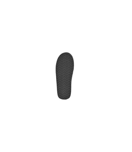 Womens/ladies Fur Lined Felt Mule Charcoal Slumberzzz