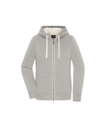 Veste Doubleface Femme Gris Clair Chiné Blanc Cassé James And Nicholson