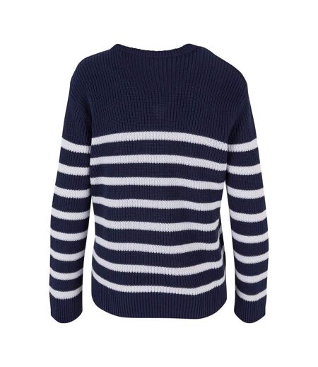 Pull Motif/style Rayé Femme Bleu Marine Blanc Urban Classics