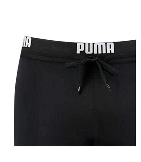 Short De Bain Motif/style Logo Répété Homme Noir Puma