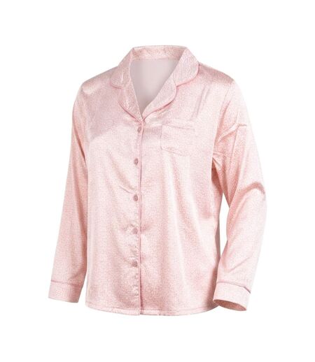 OZABI Pack 2 Pyjamas Femme Longs Satinés Imprimés, Col Chemise