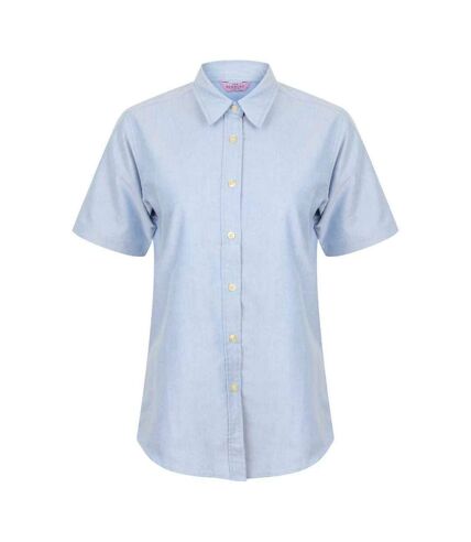 Henbury Womens/Ladies Oxford Short-Sleeved Formal Shirt (Blue)