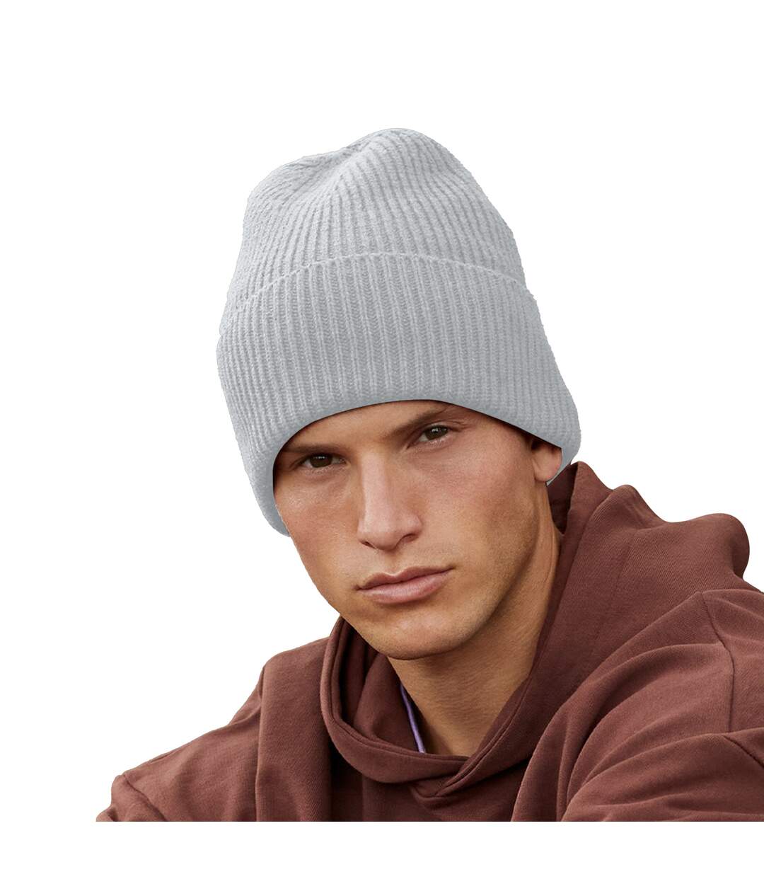 Cuffed recycled oversized beanie light grey Beechfield-2