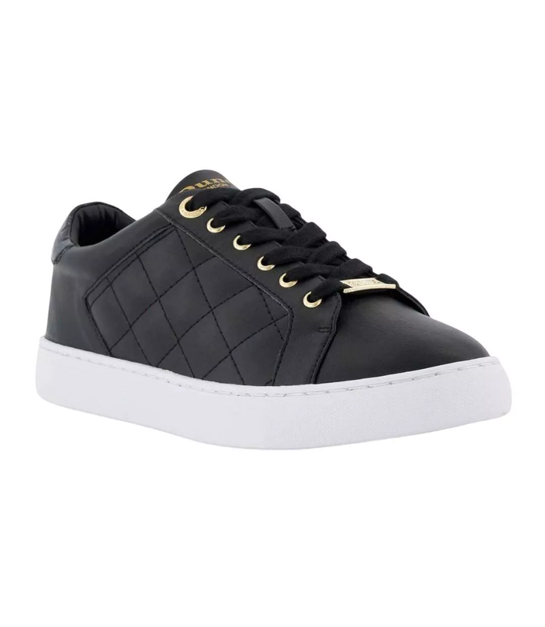 Baskets Style Matelassé Ellenar Adulte Noir Blanc Dune London-1