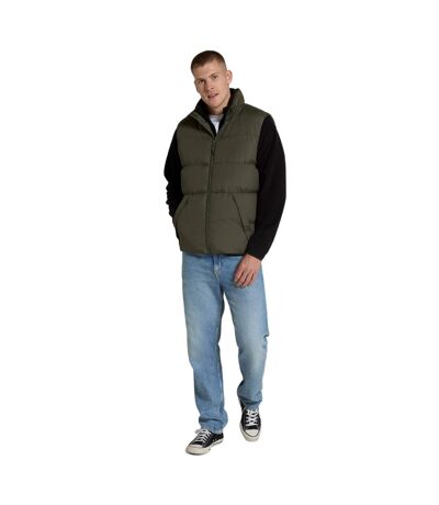 Mens Haworth Padded Gilet Dark Khaki Animal