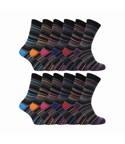 Mens 12 Pairs Cotton Rich Formal Dress Coloured Socks