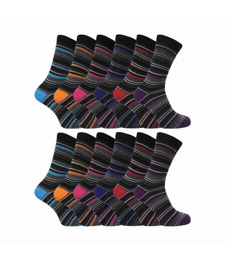 Mens 12 Pairs Cotton Rich Formal Dress Coloured Socks