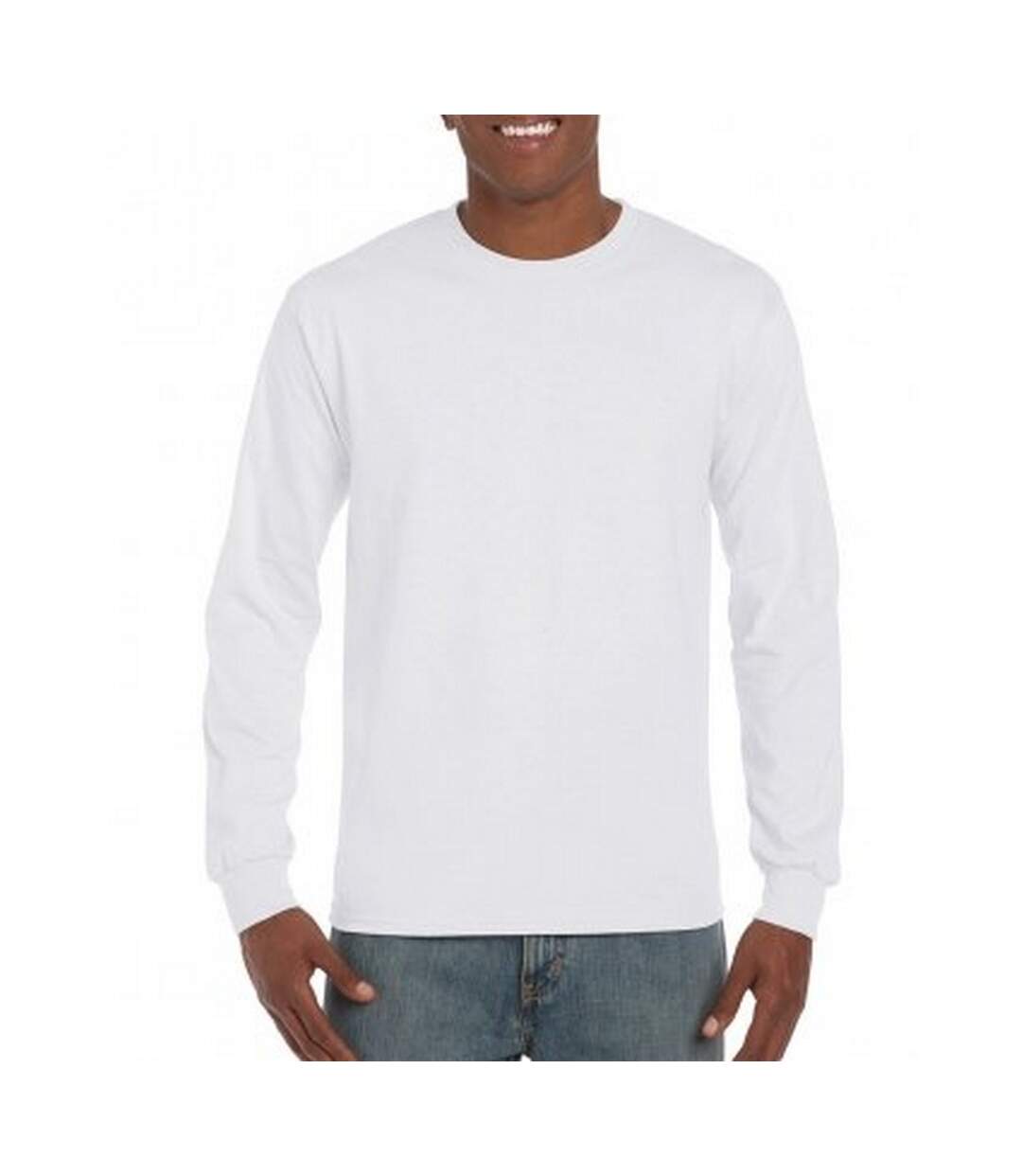 Gildan Mens Hammer Heavyweight Long Sleeve T-Shirt (White) - UTPC3068
