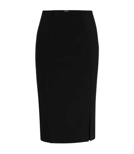 Womens/ladies Vukeva Midi Skirt Black Boss