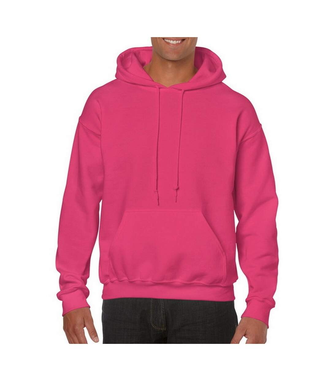 Sweatshirt à capuche unisexe rose foncé Gildan