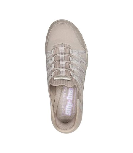 Womens/ladies Roll With Me Trainers Taupe Skechers