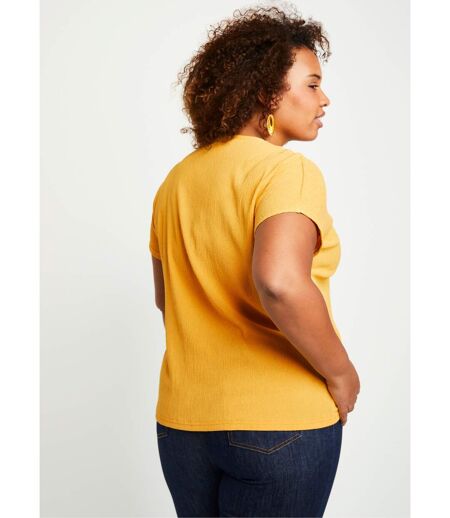 T-shirt long ample uni brodé