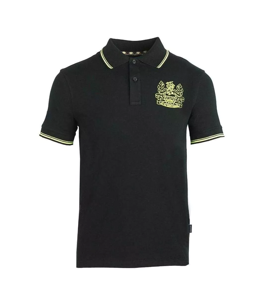 Polo Motif Emblème Adulte Noir Jaune Aquascutum-1