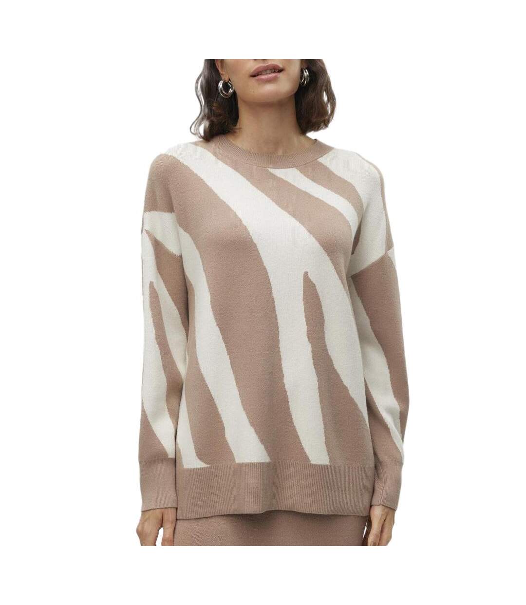 Pull marron femme vero moda nancy 10310665-1