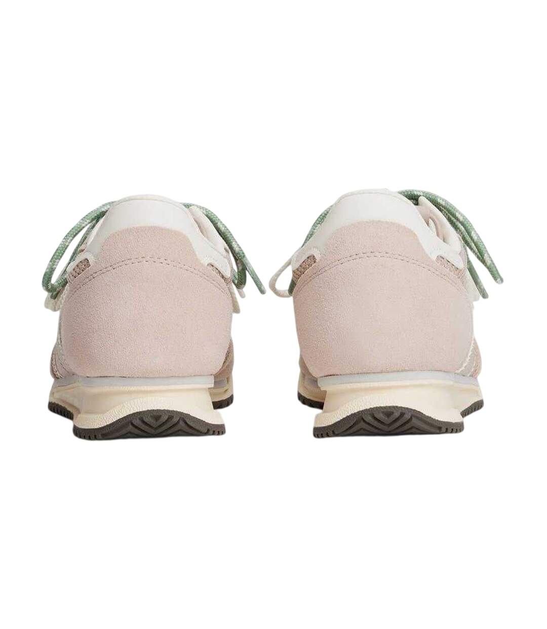 Womens/ladies Mesh Lace Up Flat Trainers Beige Tommy Jeans-2