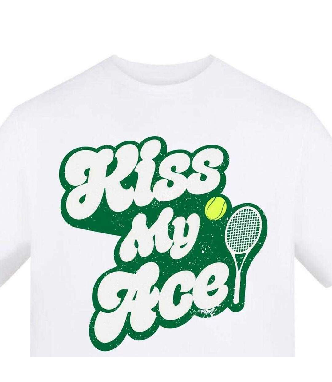 Unisex Adult Kiss My Ace T-shirt White AWD-3