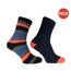 Chaussons caussettes homme bleu marine / orange Pierre Roche