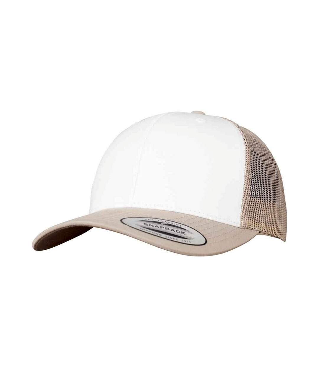 Casquette trucker kaki / blanc Flexfit