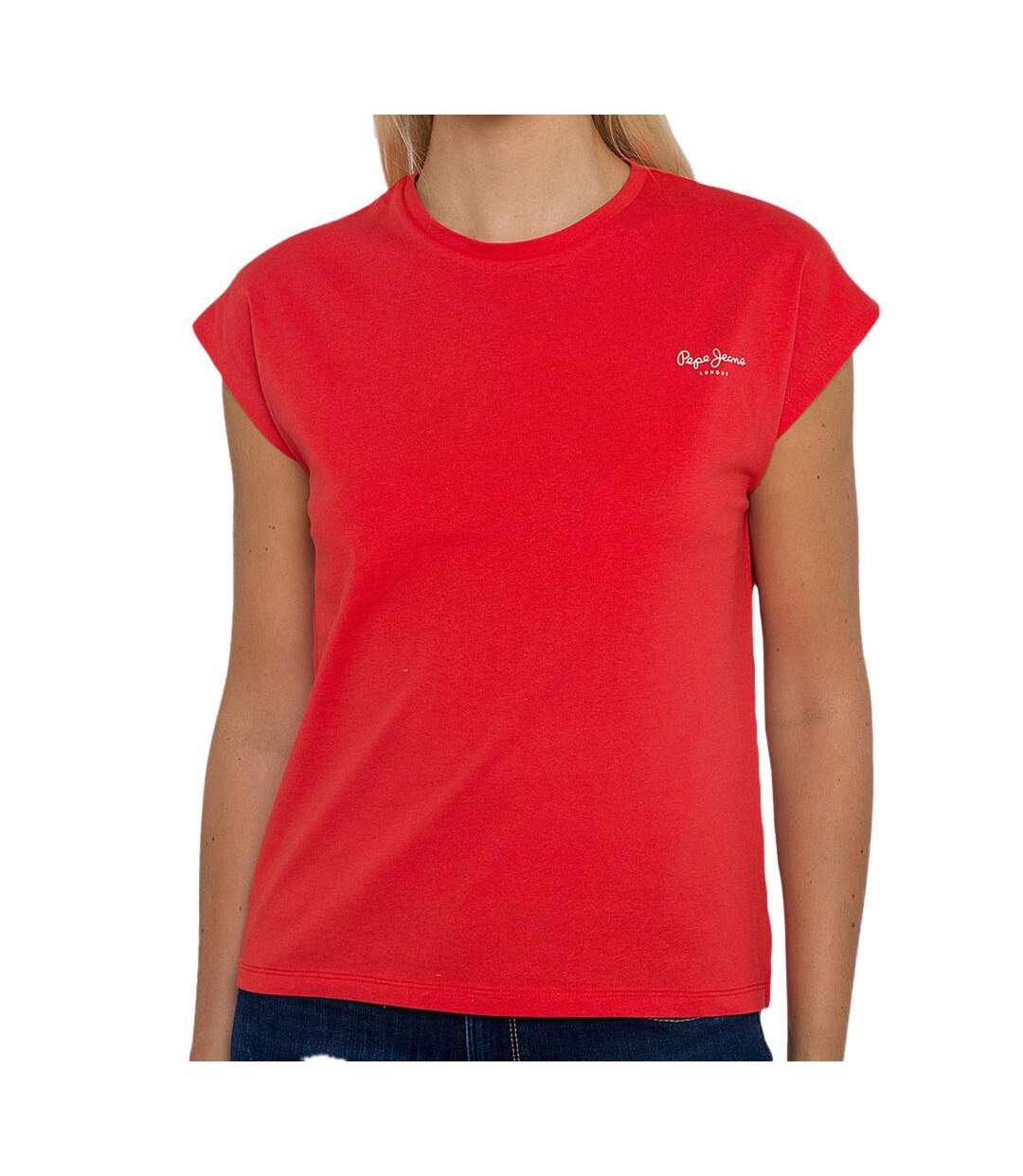 T-shirt Rouge Femme Pepe Jeans Bloom - L-1