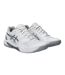 Womens/ladies Gel Dedicate 8 Tennis Shoes White Silver Asics-4