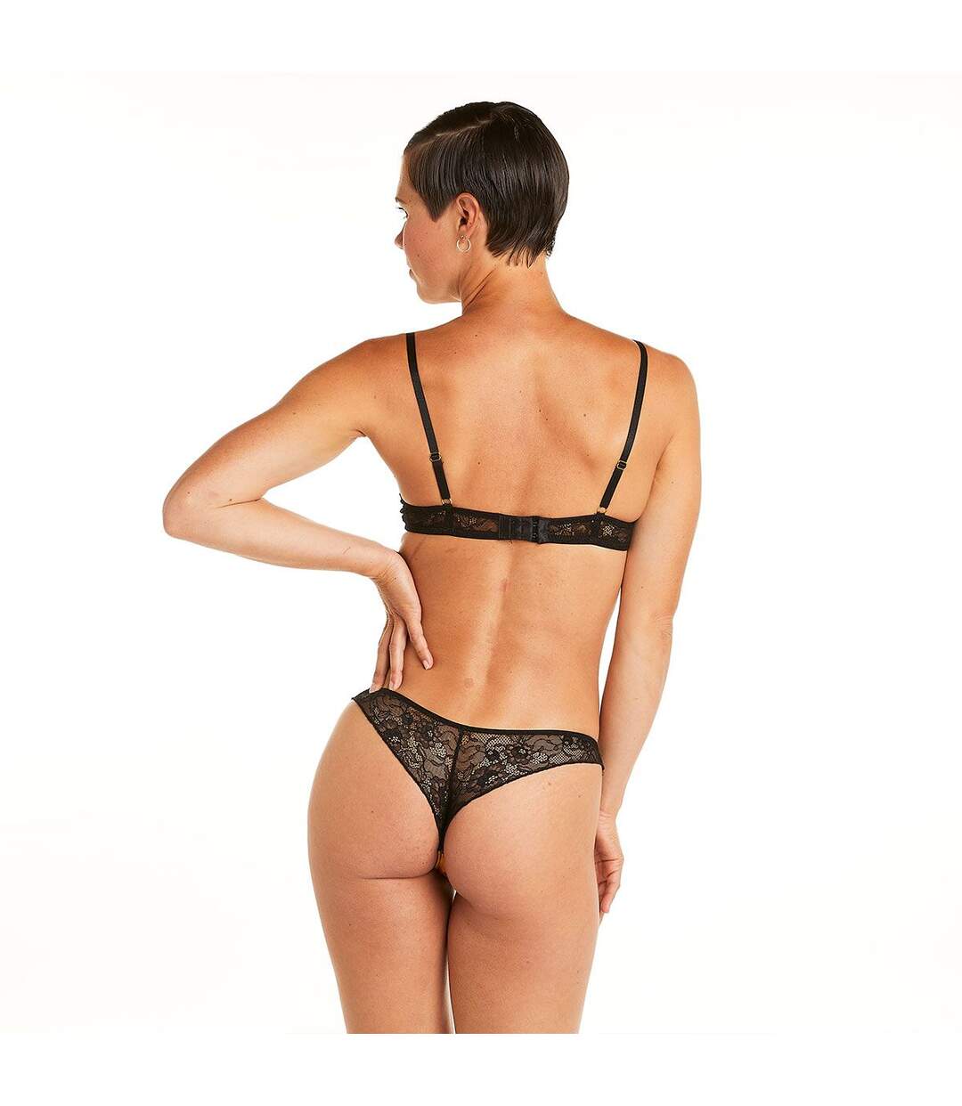 Soutien-gorge ampliforme coque moulée noir/jaune Tsunami-4