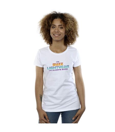 Disney T-shirt en coton Femme/Ladies Lightyear Always Sure Text (Blanc) - UTBI29225