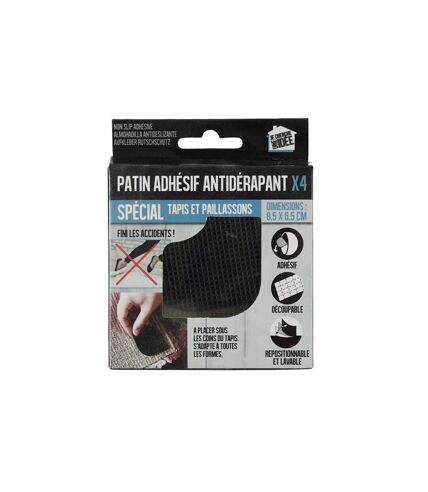 Lot de 4 Patins Adhésifs Antidérapant 8cm Noir