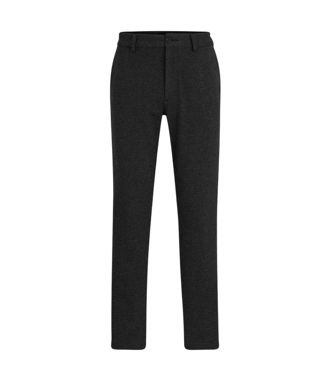 Mens Kaiton Plain Slim Suit Trousers Black Boss-2