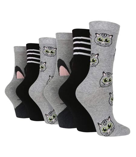 Wildfeet - 6 Pack Ladies Fun Animal Design Socks