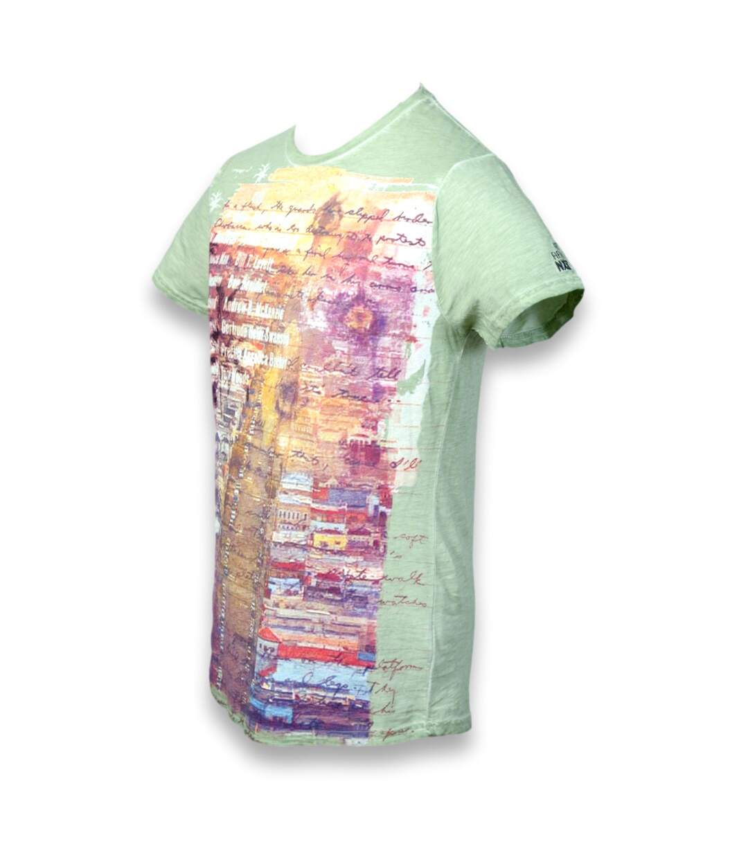 Tee shirt manches courtes homme - Motif imprimé - vert-4