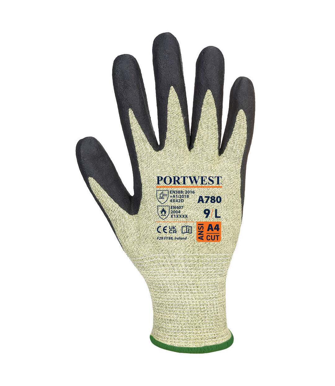 Unisex adult arc grip grip gloves l green/black Portwest-2