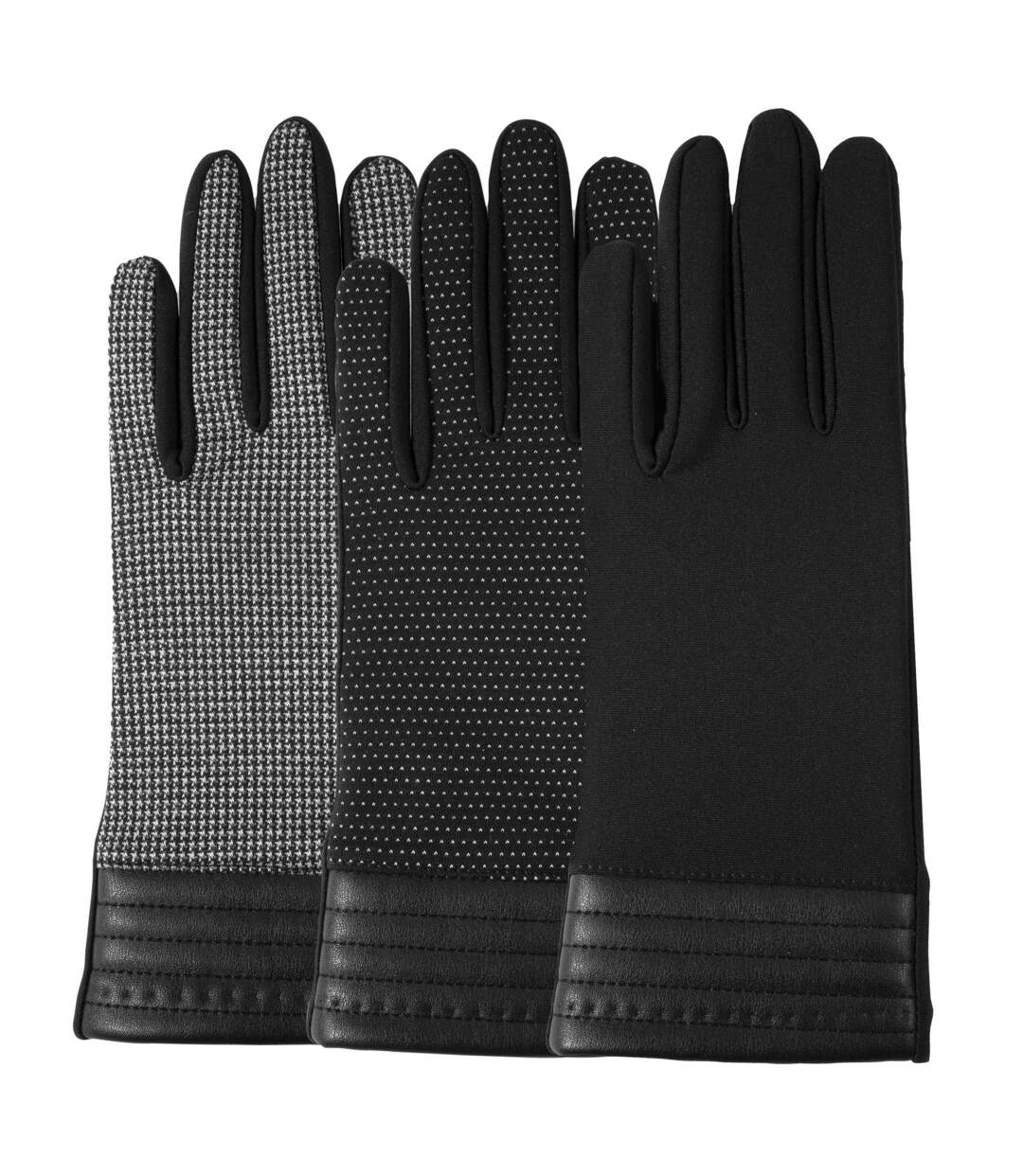 Isotoner Gants femme tactiles en tissu extensible - non doublés-2